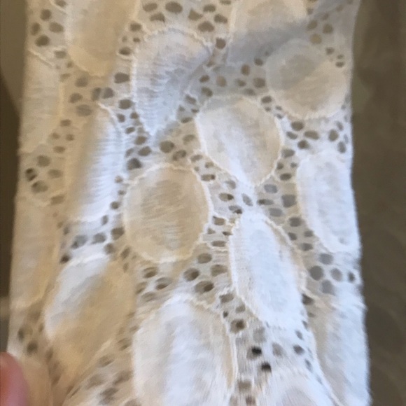 Calypso White Lace Overlay Crewneck 3/4 Sleeve built in Slip Size Medium - Picture 6 of 12